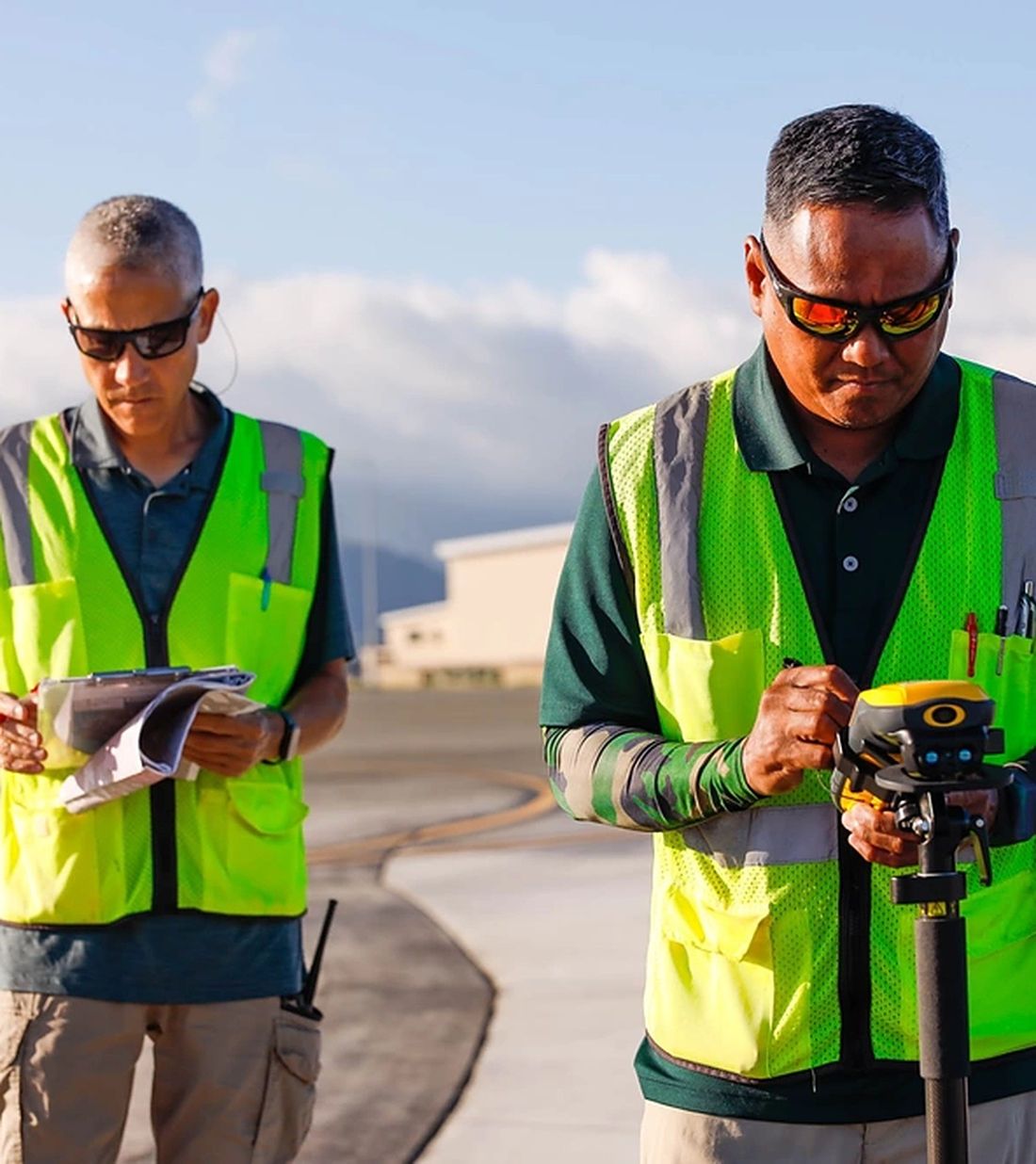 Field team surveying on site